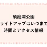 須磨浦公園の桜ライトアップ2026はいつまで？時間とアクセス情報